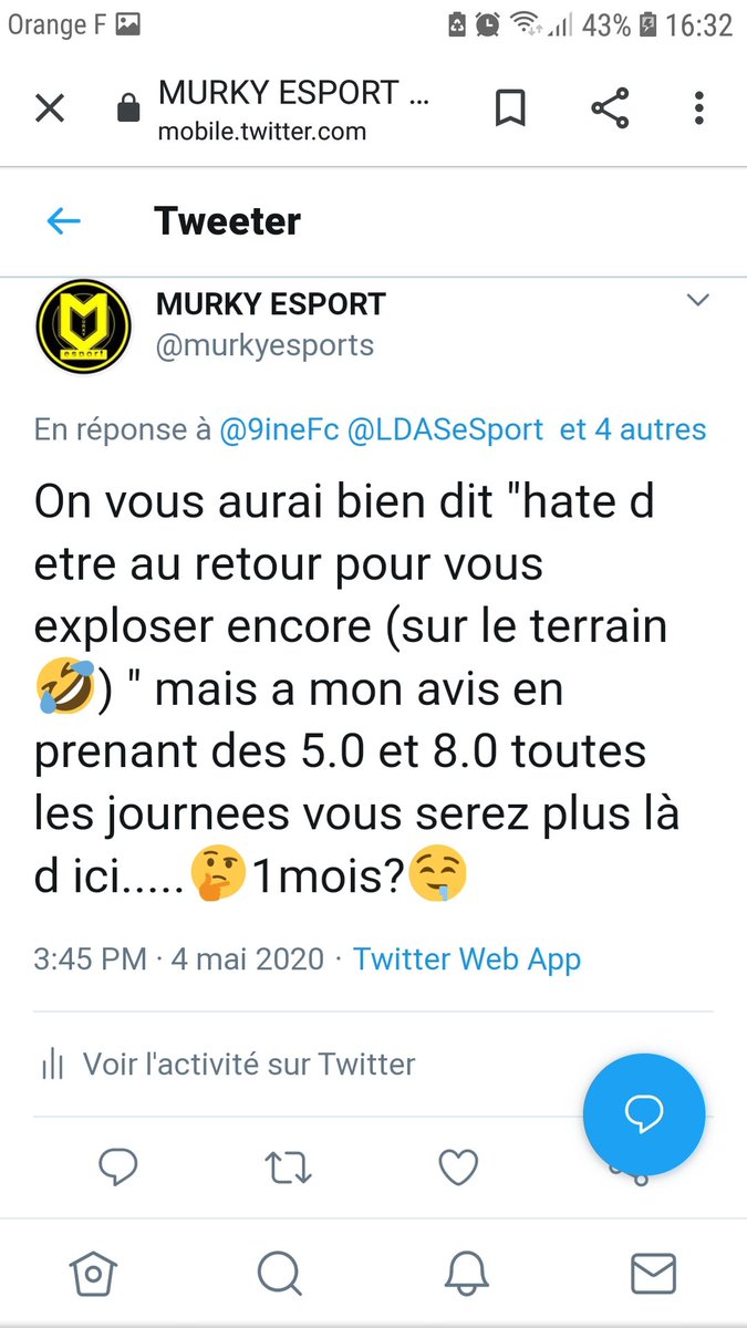 Putain les mecs vous abusez!!! Vois nous avez fait gagner notre pari <a href="/9ineFc/">9INE FC</a> 😂😂😂😂
Adieu le FC Litige 😏😏😏😏