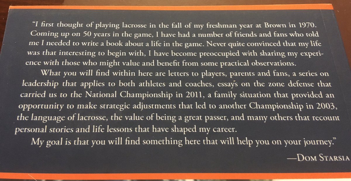 Suggestion for May 25 ... I Hope You Will Be Very Happy: Leadership Lessons From A Lifetime In Lacrosse (2019) by Dom Starsia.