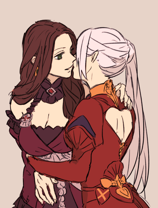 ドロテア ,エーデルガルト=フォン=フレスベルグ 「ドロエデのチッスが見たいと言われたので(チッスしてなくない?) 」平本のイラスト