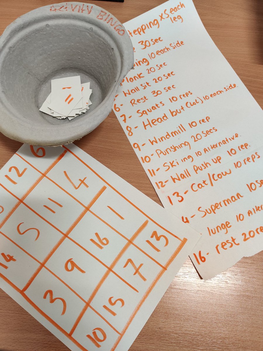 activity bingo with a patient today through attend anywhere  #StaySafeStayHealthy #loveactivity #physcialdistancing #workingdifferently #keepingactive 
@nhsggcrhcphysio