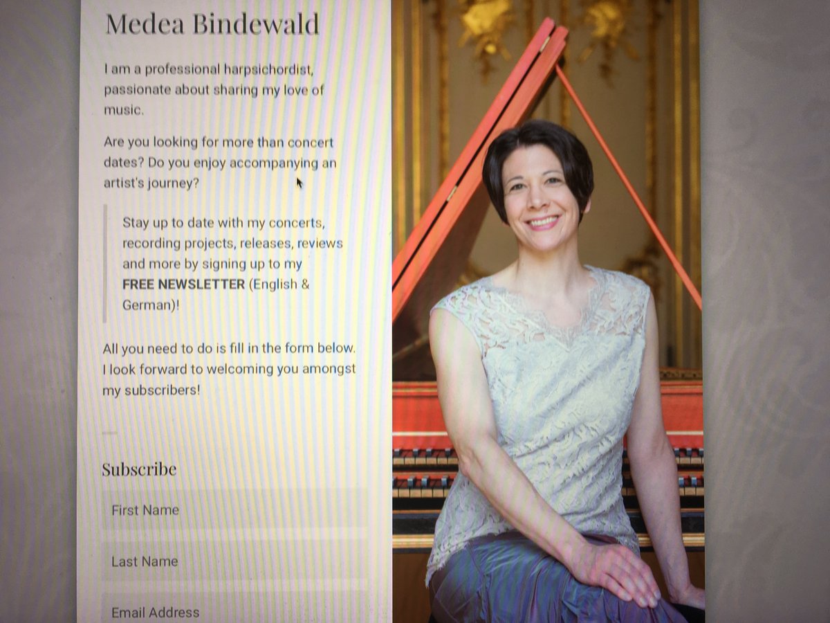 medea_bindewald's tweet photo. Excited about the launch of my own FREE NEWSLETTER! Registration is now open at https://t.co/q7wZJSnJaF #harpsichord #newsletter #concerts #reviews #recordings #earlymusic #ClassicalMusic https://t.co/qh7VgUTE60