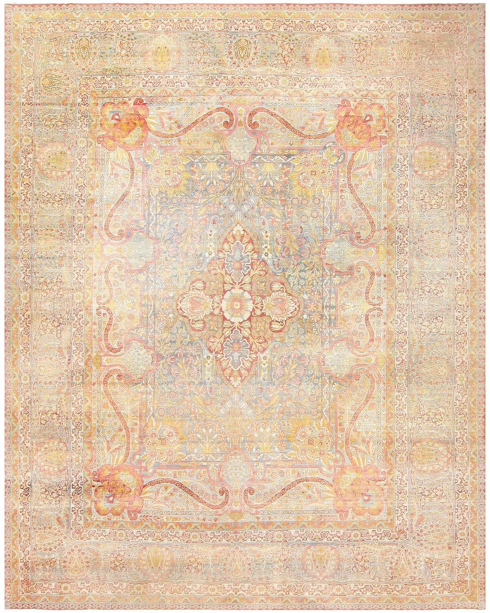 Antique Persian Kerman Carpet, Origin: Persia, Circa: Turn of the Twentieth Century