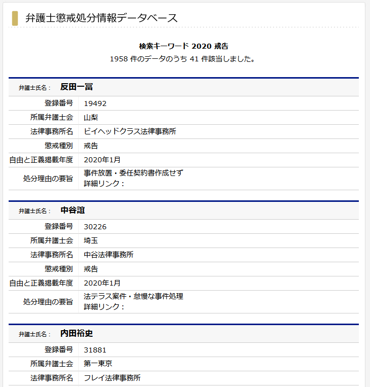 タカツカ On Twitter 杉山央という弁護士が懲戒処分を食らったということで調べているうちに 弁護士 懲戒処分検索センター とやらに行き着いたんだけど やらかした弁護士ちょっと多すぎやしないか 弁護士懲戒処分検索センター Https T Co Rhgb5tlqpk Https T
