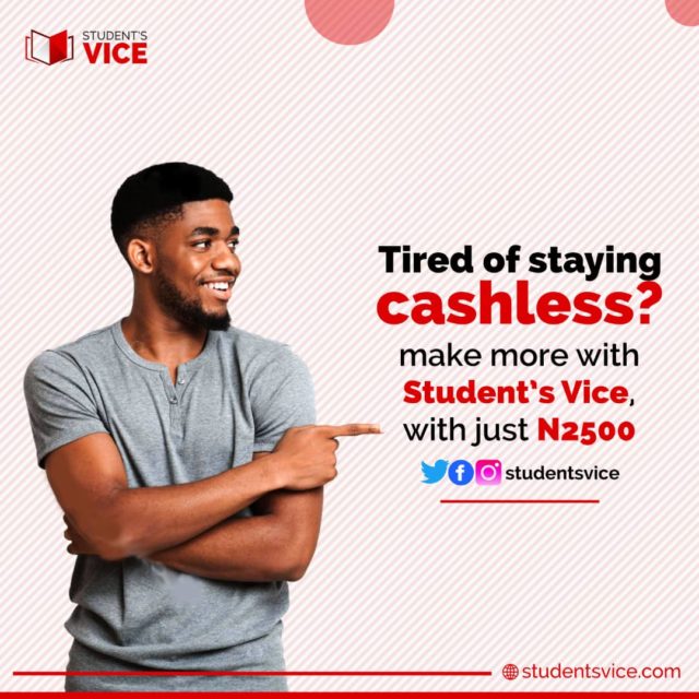 Chinons29194625's tweet photo. #studentsvice #VCsTGIF; make more with just your smartphone via Students Vice, Join now with N2500 and start earning.
follow us @studentsvice https://t.co/emChns8utZ