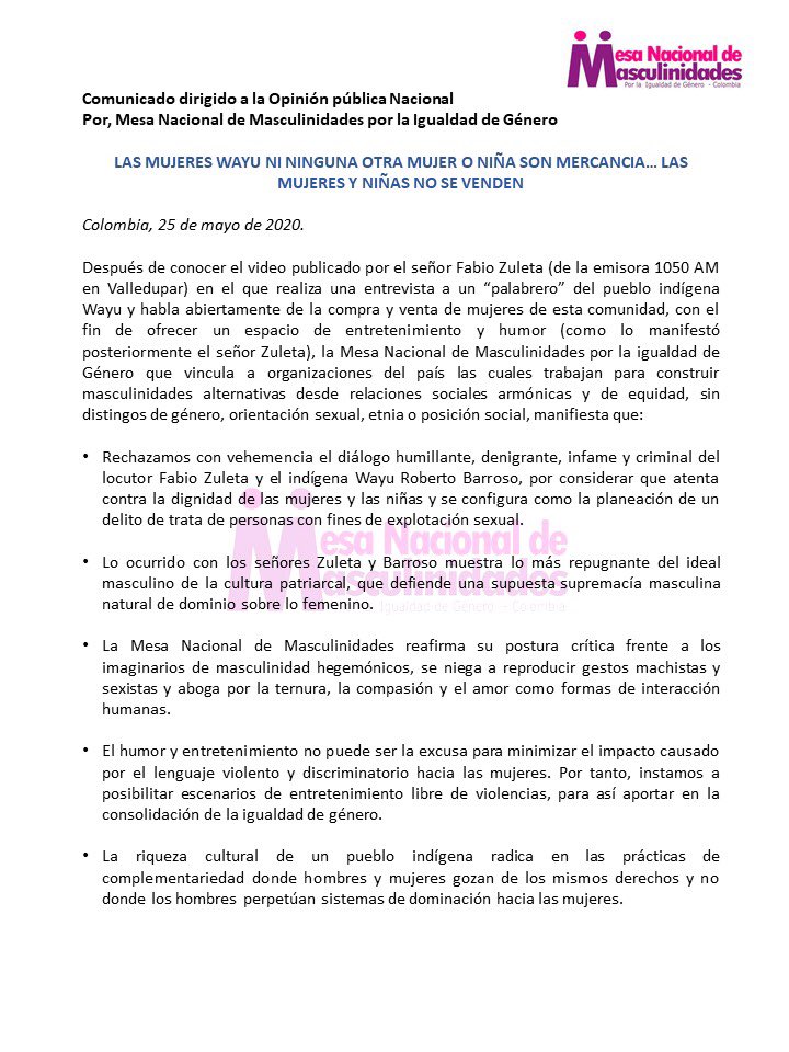 Mesa Nacional Masculinidades tweet media