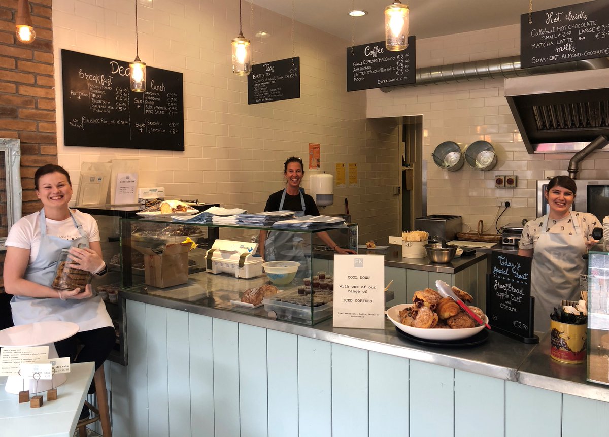 What a team! A socially-distanced breather after a busy day, Justyna, Giulia &amp; Muntsa – plus Angela who’d been on the early shift – thank you so much! The positive comments &amp; support from customers old &amp; new were brilliant. Tomorrow's menu posted on our Instagram story 1st thing.