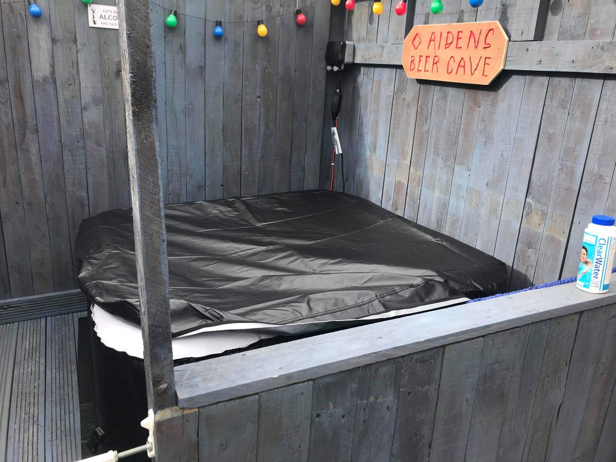 Hot tub and man cave complete 👌