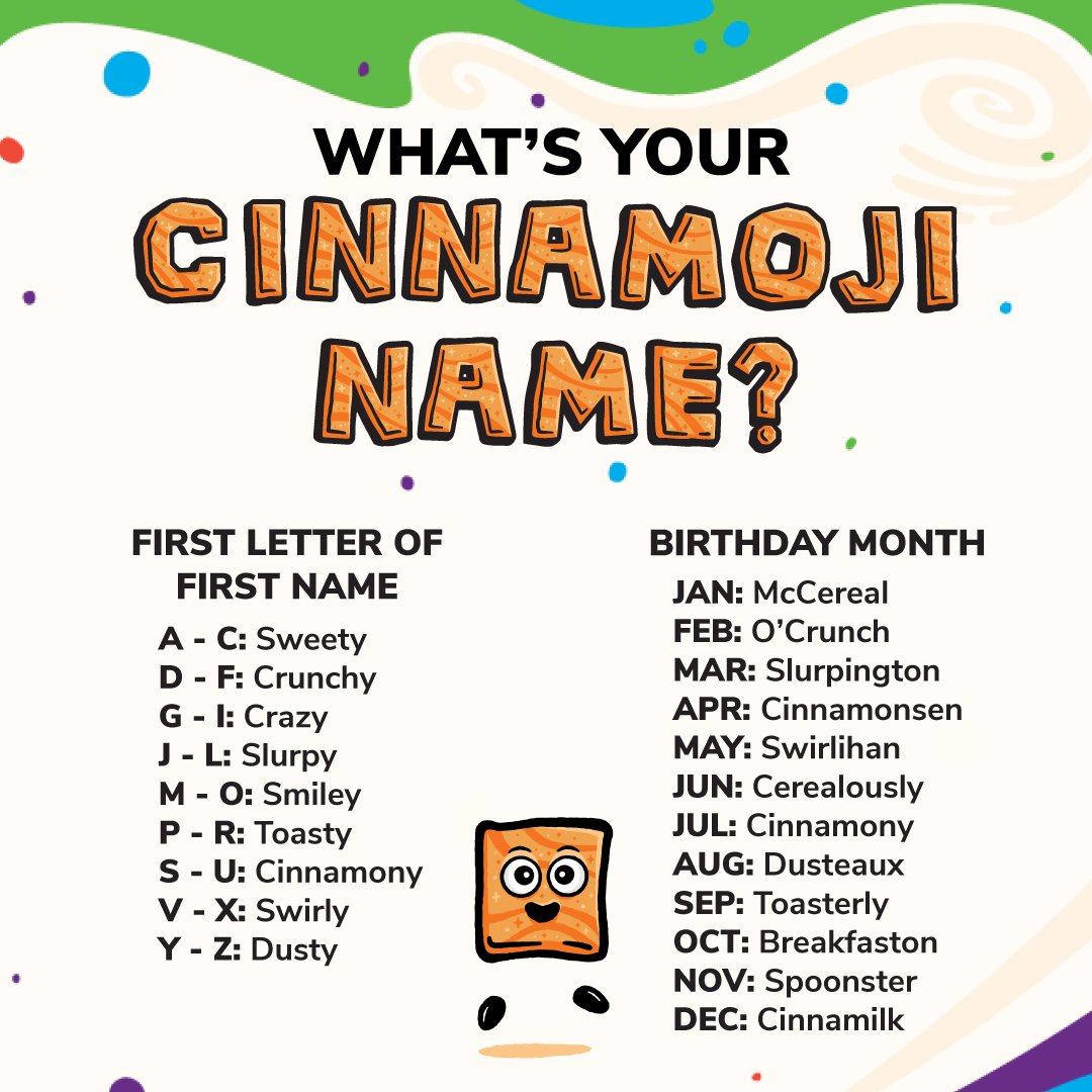 Cinnamon Toast Crunch Mine S Sweety Slurpington What S Your Cinnamoji Name