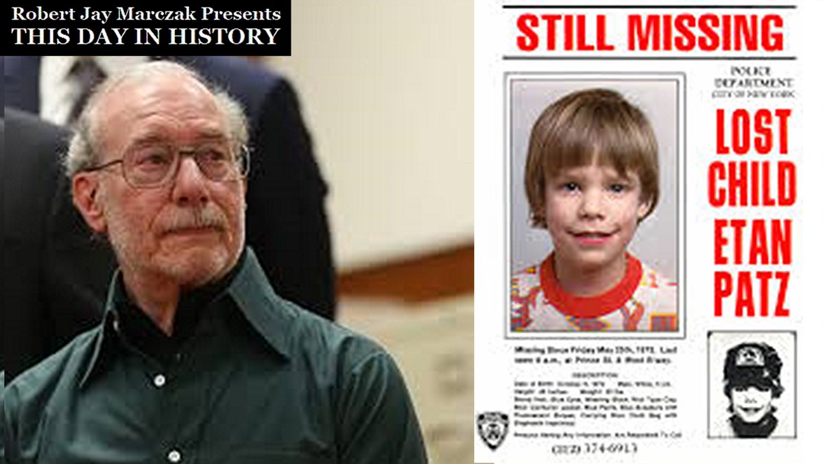 May 25, 1979
6-YEAR-OLD ETAN PATZ—BOY ON MILK CARTON—GOES MISSING

#rjm #EtanPatz #EtanPatzMissing #IndependencePlazaSchool #JonBenétRamsey #JuliePatz #kidnapping #MilkCarton #murder #NationalMissingChildrenDay #PedroHernandez #StanleyPatz 

Link: dailyhindnews.com/6-year-old-eta…