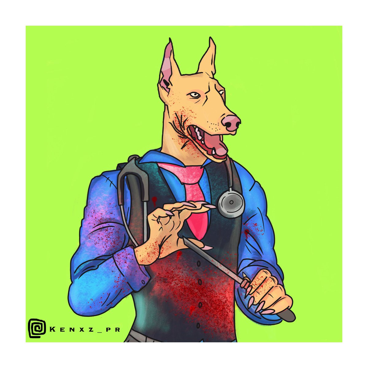 KenXz_Pr's tweet photo. Murder Dog 🩸Art by: https://t.co/3z6XhZTzkM 

•#dog #detectivedog #muerderdog #policedogs #digitalart 
#digitalart #digitalillustration #digitaldrawing #digitalpainting #digitaldog #dogman #gangster #digitalart #artedigital #arte #art https://t.co/dN8kQg4AK7