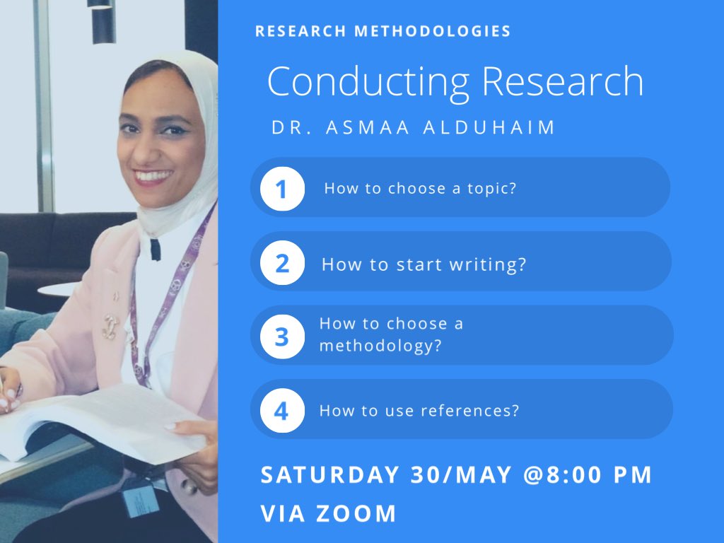 Join us this coming Saturday in an online lecture to explain the process of conducting a research, the proper methods for choosing a topic as well as the methodology!! 
May 30th, 8:00 PM - Kuwait, via zoom. 

#research #PhD #translationstudies #translationresearch #writing