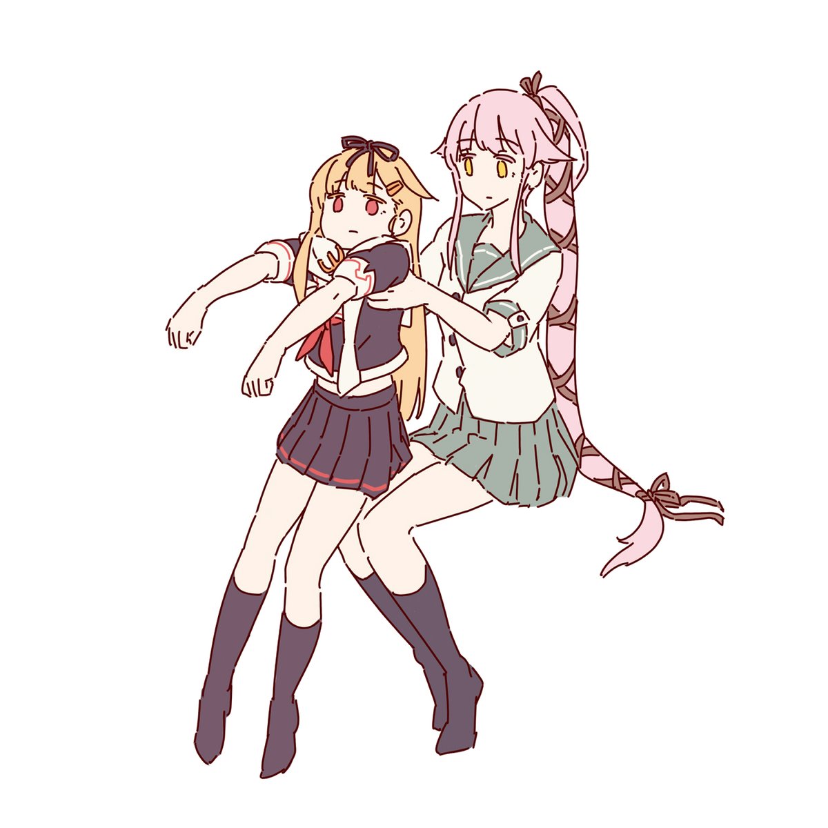 由良(艦これ) ,夕立(艦これ) ,夕立改二 「ゆらだち 」|ワクワクのイラスト