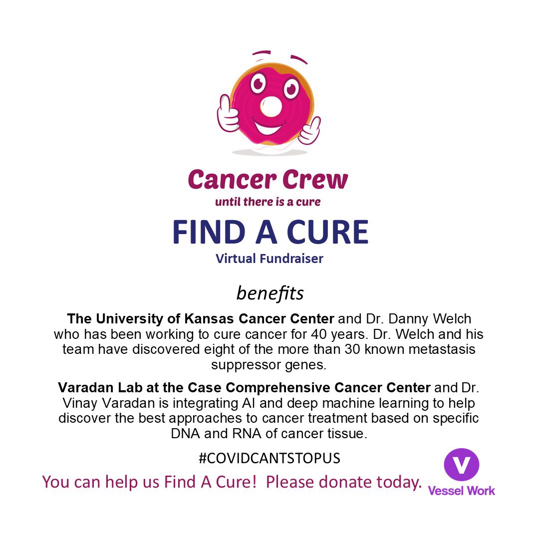 Kathmc12's tweet photo. https://t.co/s9Lkqpec7x
Find A Cure fundraiser - Dr. Danny Welch explains what your donation will help fund in our fight against cancer. Please RT and donate:
#Covidcantstopus #cancercrew @KUcancercenter @caseccc https://t.co/6Ktx1mF7Gw