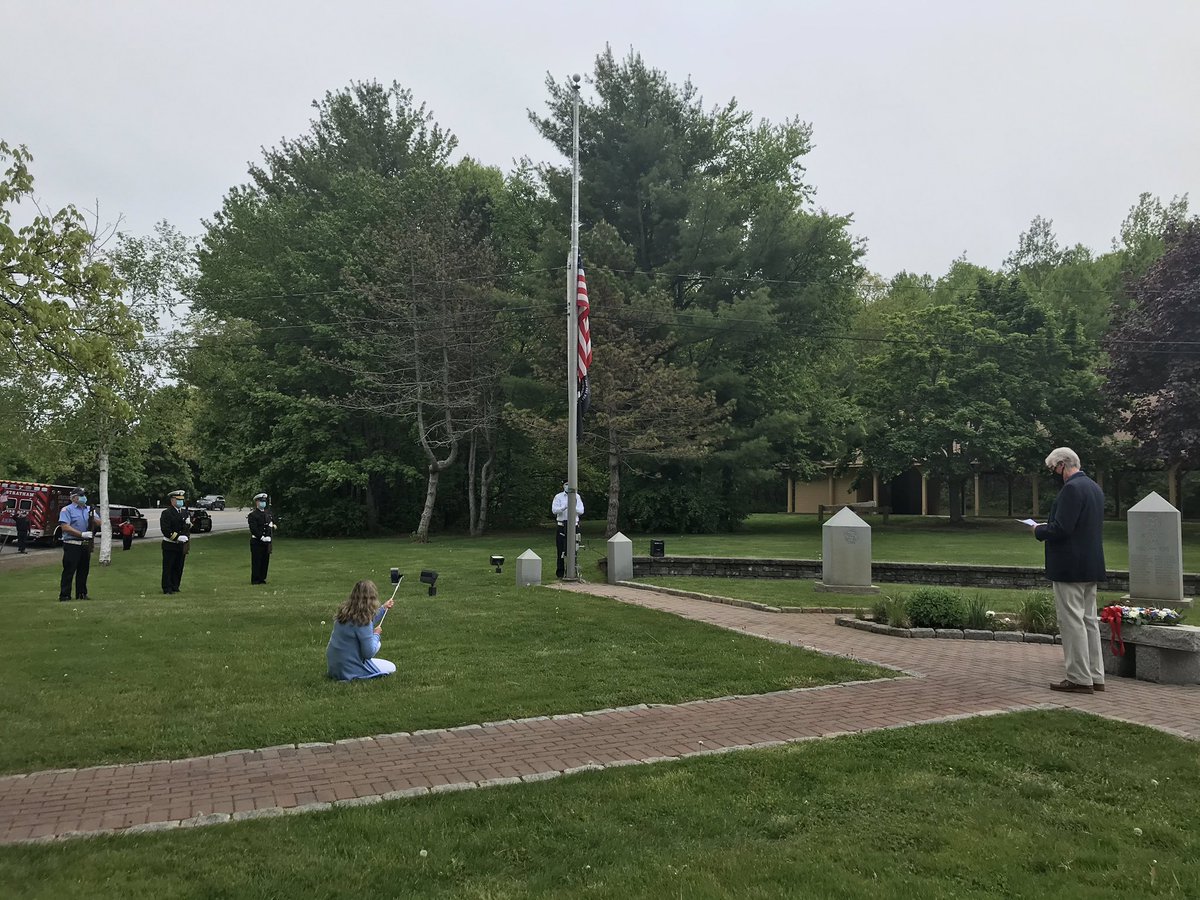 Memorial Day In Stratham. A small ceremony was streamed on social media followed by a trip through town by first responders. Very different than past years, but still touching via <a href="/AndyWMUR/">Andy Hershberger</a>