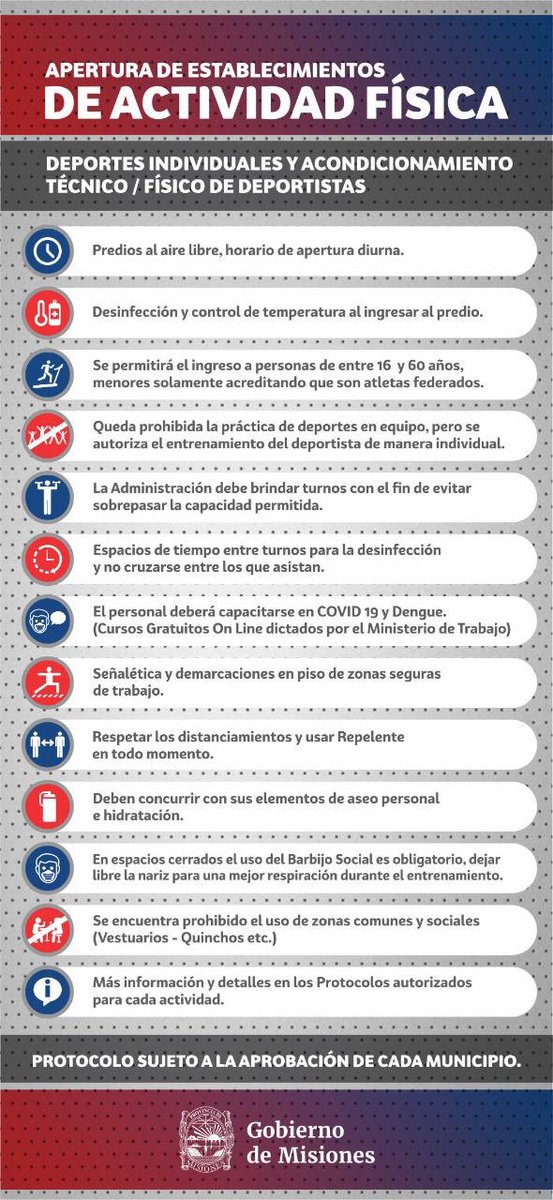 herrerayflia's tweet image. Ponemos a disposición de los intendentes la apertura de establecimientos de actividad física. Deportes individuales y acondicionamiento técnico/físico de deportistas.  Los mismos deberán ser habilitados de acuerdo al protocolo establecido.