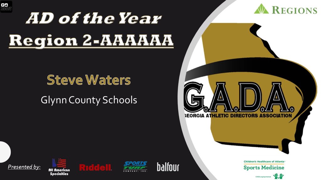 Congratulations to our very own AD Steve Waters for being announced as Region 2-6A Athletic Director of the year. Such a well deserved award, we appreciate everything you do for athletics now let’s get some football back on track! <a href="/ADSteveWaters/">Steve Waters</a> @glynnschools <a href="/vcolejr/">Virgil Cole</a>