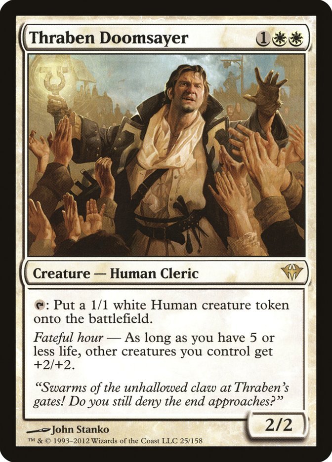 #9: Fateful HourThe problem: Being at 5 life is much too risky in Commander. The effect itself has to help you not die.The fix: Print a 5-drop artifact that has a Fateful Hour ability that lets you pay 4 mana and tap to make two players exchange life totals.