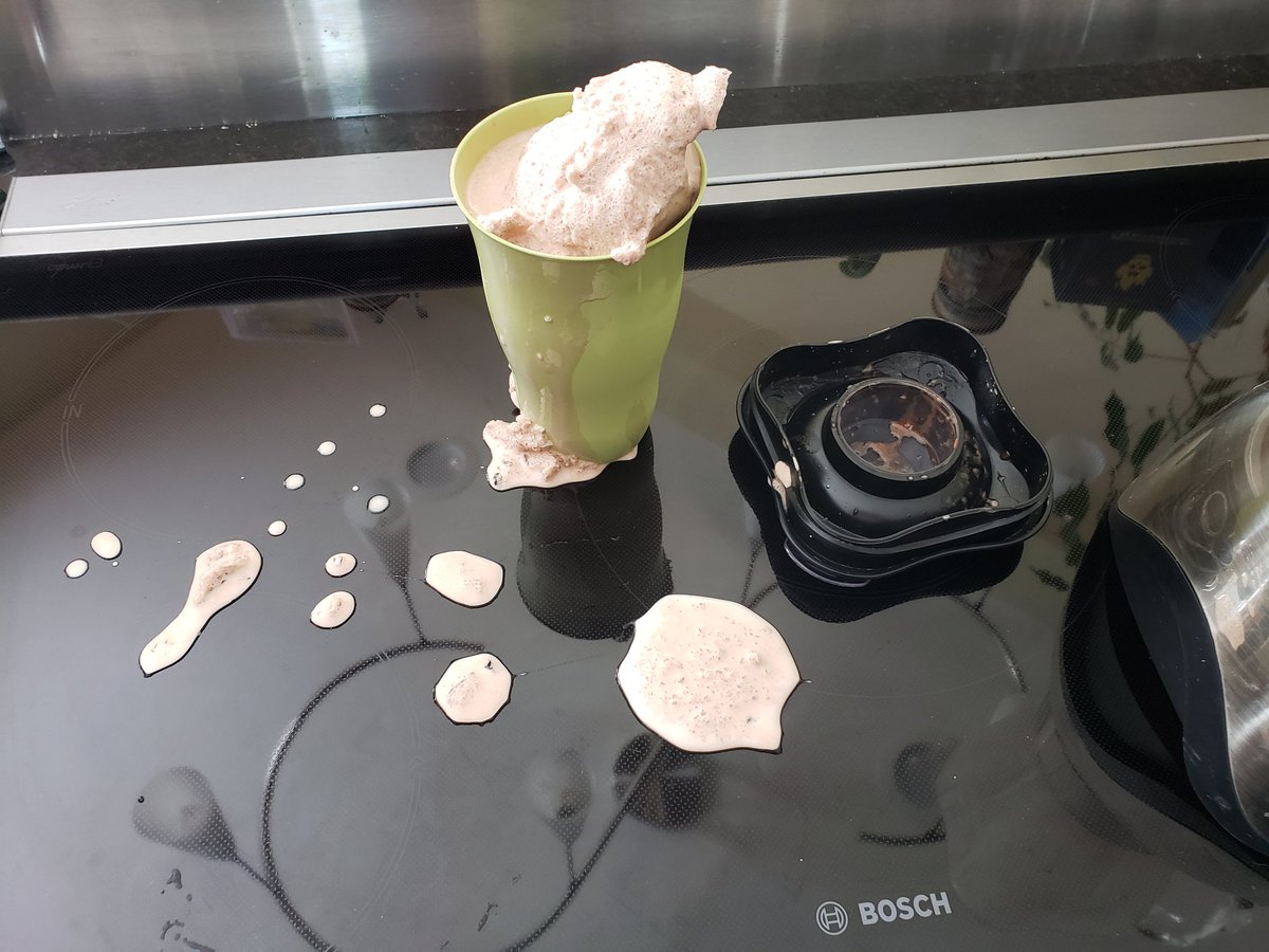 fightingviper's tweet photo. Figured I'd try adding some ice and blending my protein drink for variety. Too watery at first, so I added more ice and it became a complete catastrophe. #nailedit https://t.co/t89uCUP1cJ
