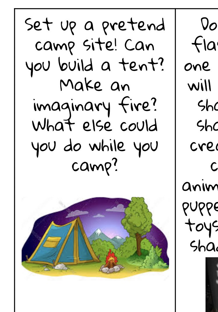 Ms_AllieZ's tweet photo. A few fun examples from our play based camping themed activities from the May long weekend! So fun! 🏕 #learningthroughplay https://t.co/mkkSTkwZWk