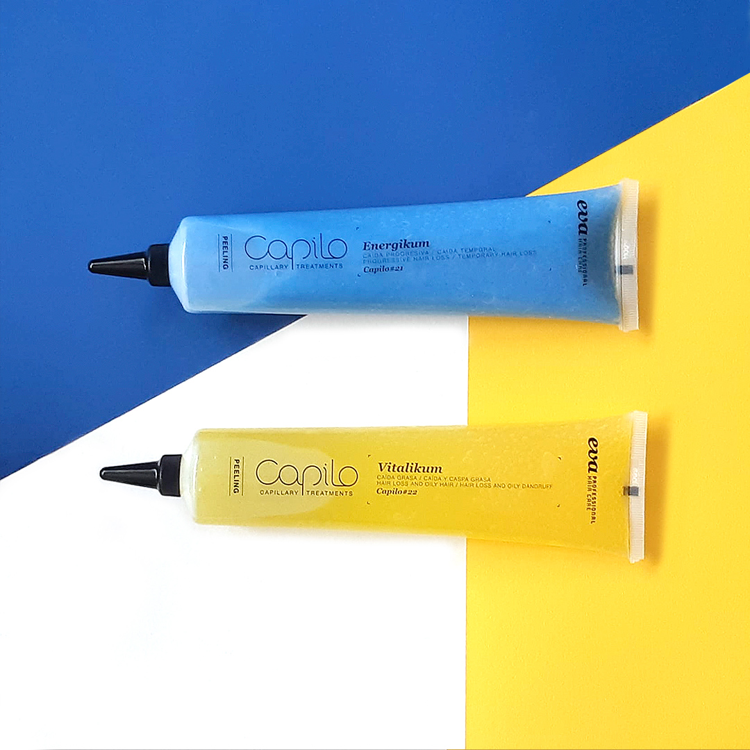 EvaProfessional's tweet photo. Paraben, sulfate, silicone and allergen-free #Capilo peelings.
💙 Peeling estimulante concentrado. Útil para caída temporal (estacional) o progresiva en el tiempo.
💛 Regulating peeling concentrate. Treats hair loss caused by oil and oily dandruff.
> https://t.co/MsqAgm55UQ < https://t.co/guXKEHtprb