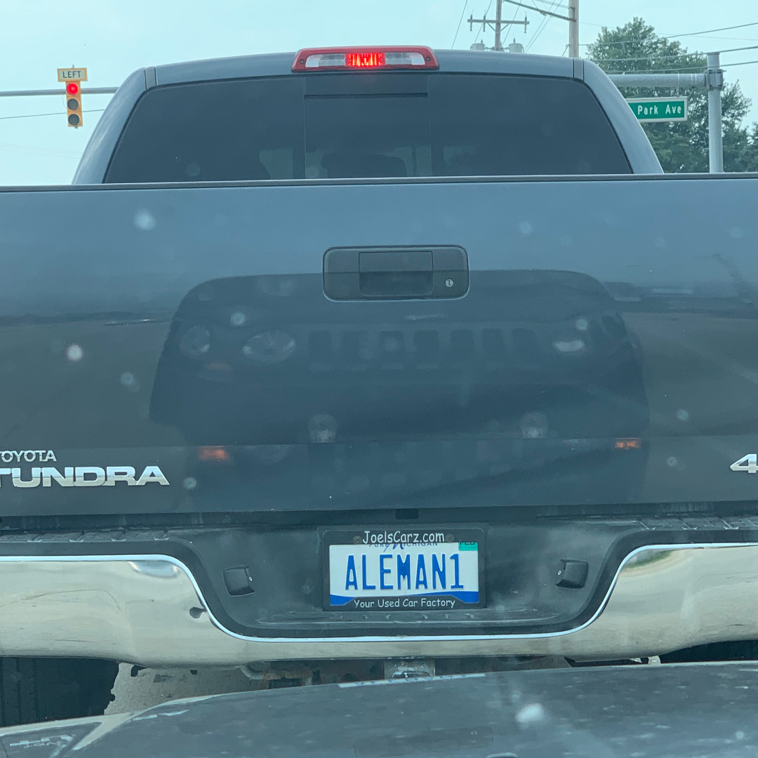 RidingWithReTeP's tweet photo. The driver of this #LicensePlate has a solid place in his heart for #Ale, which is NOT to be confused as another term for #Beer. #GrandRapids #RideShare #GigLife #GigWork #RidingWithRetep https://t.co/lu5lTr5agD
