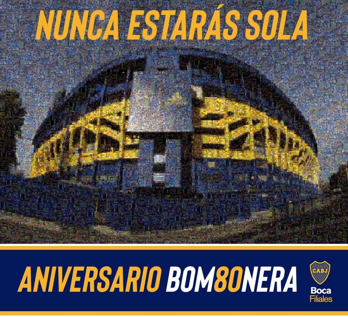 El templo cumple 80 años. Nos toca celebrarlo desde casa, pero con el corazón en Brandsen 805. 

Descargá la imagen 
👇🏻👇🏻👇🏻👇🏻
we.tl/t-SRSUEncVkP

#MiFilialEnLaBom80nera
#BocaFiliales 
#ElTemploCumple80