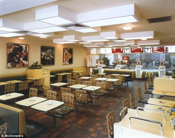 Here's an old 70s McDonalds, complete with block lighting.
