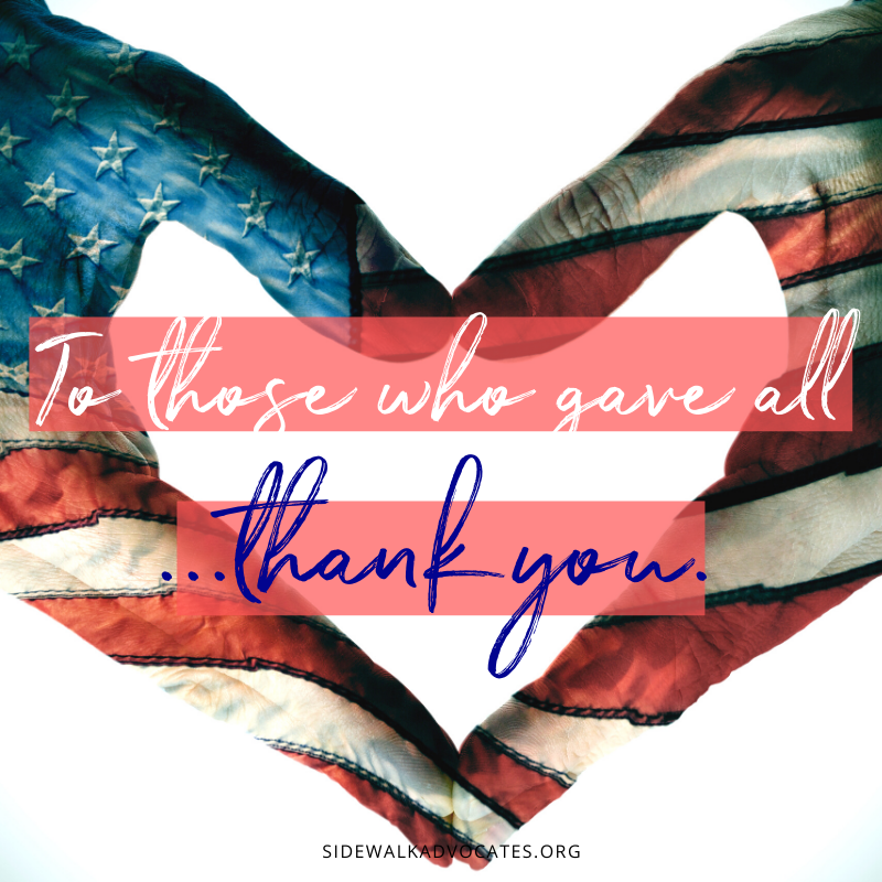 SWAdvocates's tweet photo. #SidewalkAdvocacy #ProLife #ProLove #LoveThemBoth #ChooseLife #MemorialDay #Serve #GaveAll https://t.co/qvMfimP8v5