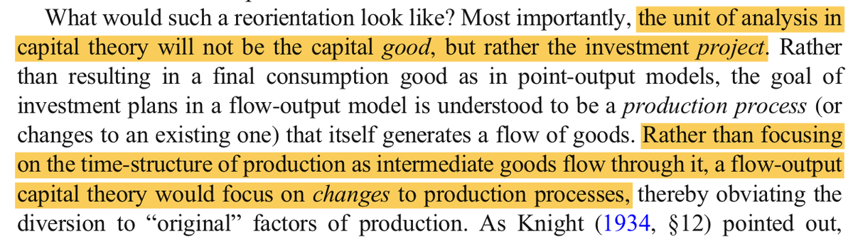 So what would a flow-output capital theory look like?Don't focus on capital goods turning into consumer goods; focus on investment projects turning into production processes.