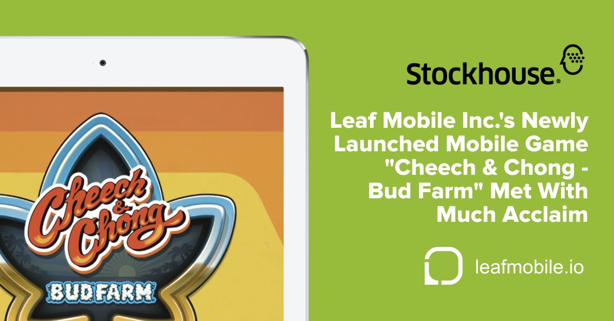 esggroupinc's tweet photo. #StockHouse | #LEAF Mobile’s @cheechchonggame Scores Big
A month out from the launch of the “Cheech & Chong Bud Farm” mobile game, @LeafMobileInc reported the game has been met with much acclaim. https://t.co/cbzuM1Q52f @stockhouse
https://t.co/vOzk3ExZjW | #TSXV:#LEAF https://t.co/NUJTJXw1iM