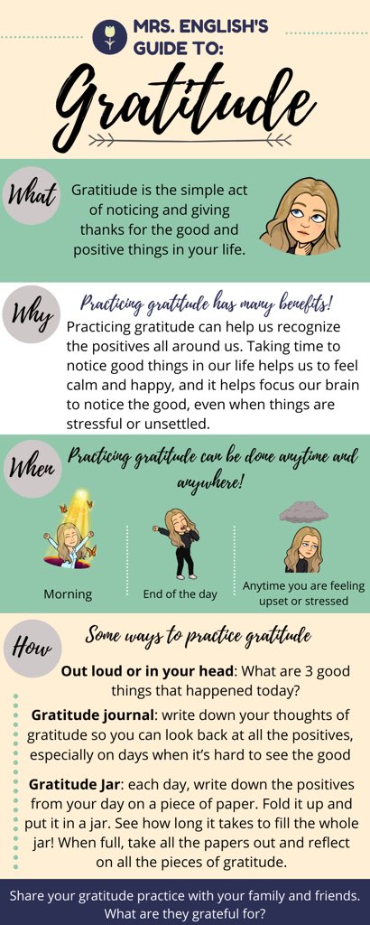 MrsEnglishCDA's tweet photo. We all need a gratitude practice in our life! It’s so easy to get bogged down in all the negativity and chaos in our life right now! Take a moment and recognize the good things all around you! @NorthcottRVS #rvsed https://t.co/ueWR67aZjM