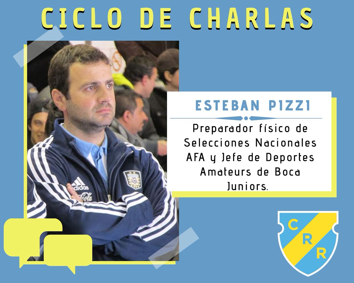|Ciclo de Charlas| Continuamos sumando experiencia. Esta tarde, los entrenadores y dirigentes del club tendrán la posibilidad de hablar con Esteban Pizzi <a href="/ProfePizzi/">Esteban Pizzi</a> , preparador físico de Selecciones Nacionales de AFA y Jefe de Deportes Amateurs de <a href="/bocajrsoficial/">Boca Juniors</a> #VamosRega