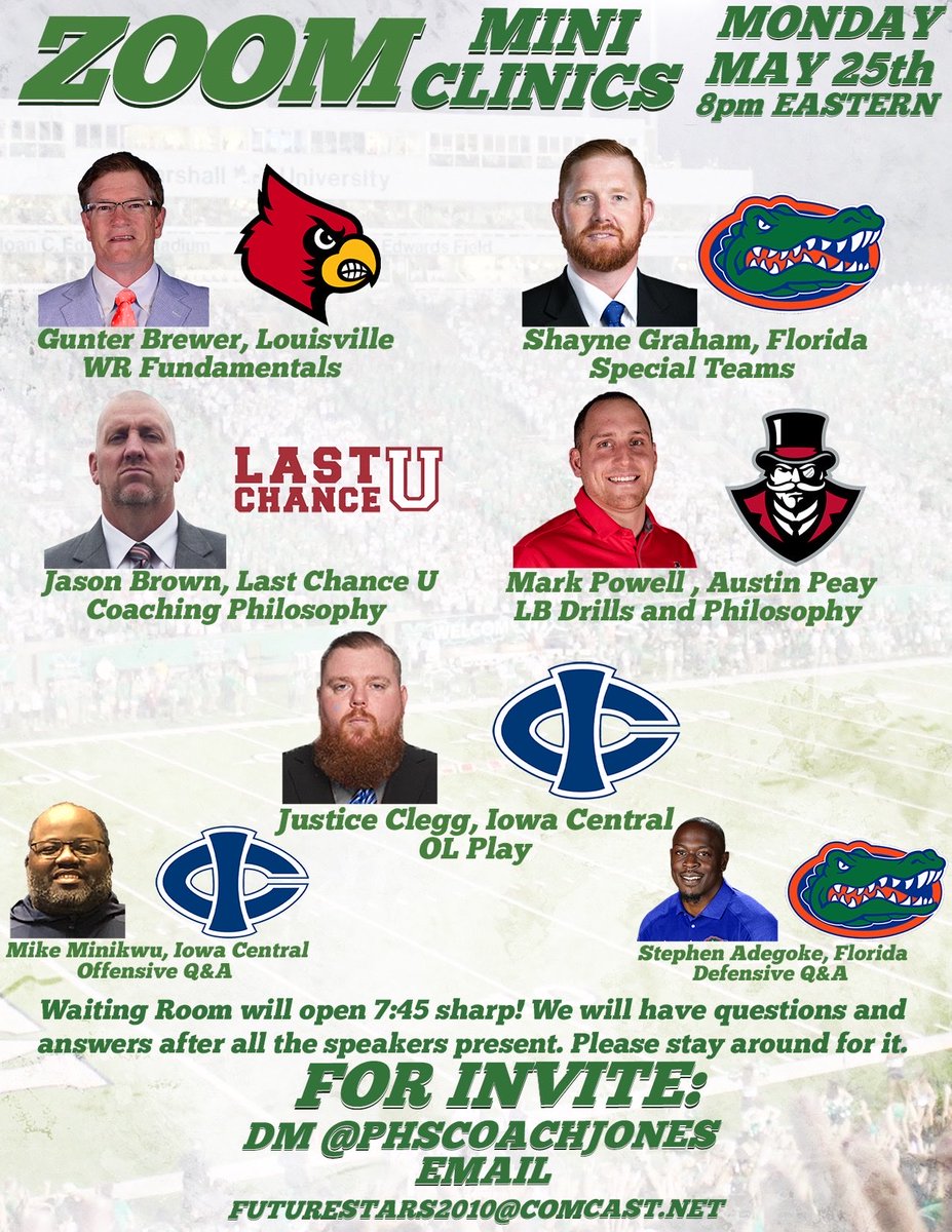 Coach_Pow's tweet image. Excited to speak tonight! I will be in the 8:30pm ET slot. Have to get better every single day! #CoreValue6 #FAST