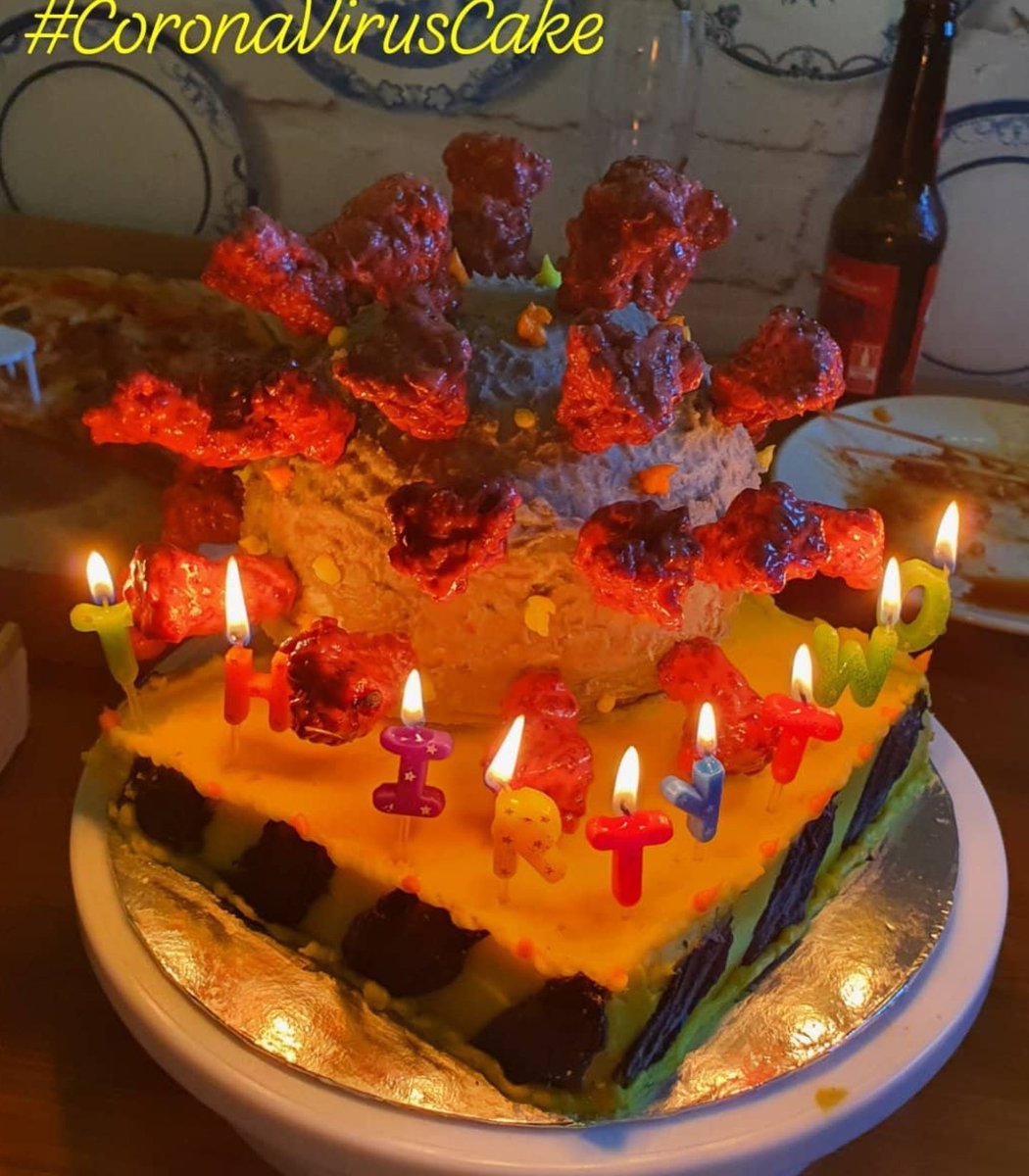 Corona Virus Cake(Requested by the celebrant)Red Velvet base with Butter Cream frosting, Spikes made out of coco rice on melted marshmallow with metled butterInspired by: Koalipops on YT  https://youtu.be/2W-l2UR8a... 