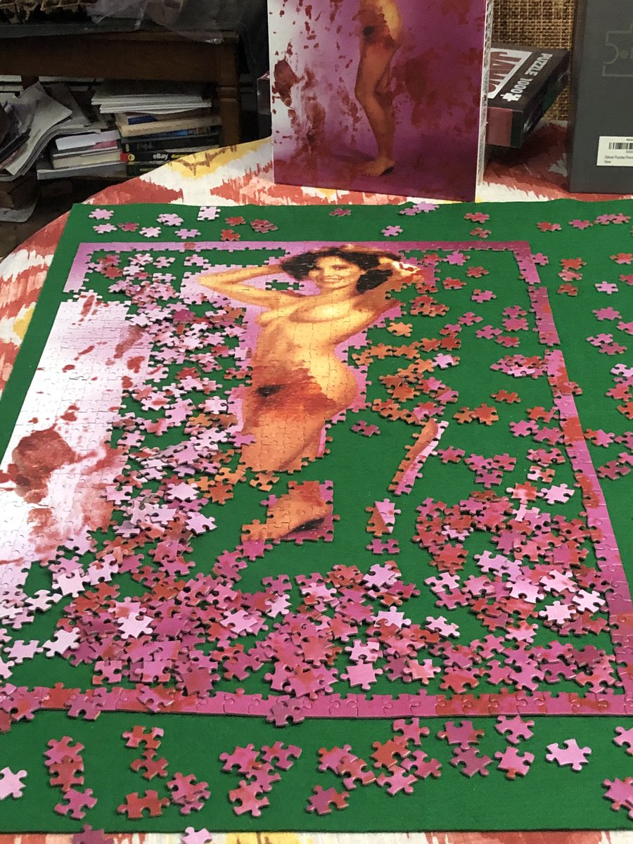 beernut1's tweet photo. Lazy yesterday so doing my @messeduppuzzles Update today the #PiecesPuzzle is really taking shape this week  infamous Pink Shades start  #SoMuchPink Let’s see how it goes! #HorrorCommunity #TheLastDriveIn @SetDarcyFree @kinky_horror @Jo19Peachy @Meghan_A_Wilson @NoKimOnlyZuul https://t.co/kRky5Dq7i8