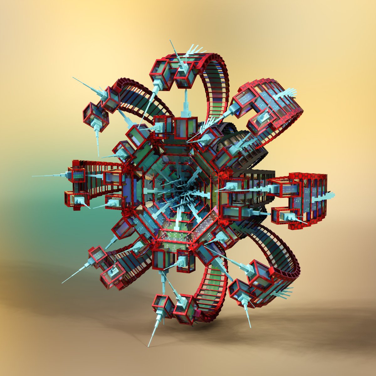 kronpano's tweet photo. Spiky thingy
Generated using
https://t.co/gTTcgKgj4C
rendered as a test using
https://t.co/LHBT5LsLPr
#creativecoding #abstract #structure #structuresynth
#render #algorithmicart #cube #generativedesign #generated #generativeart #creativedesign #proceduralgeneration https://t.co/3mqt7ZBmXs
