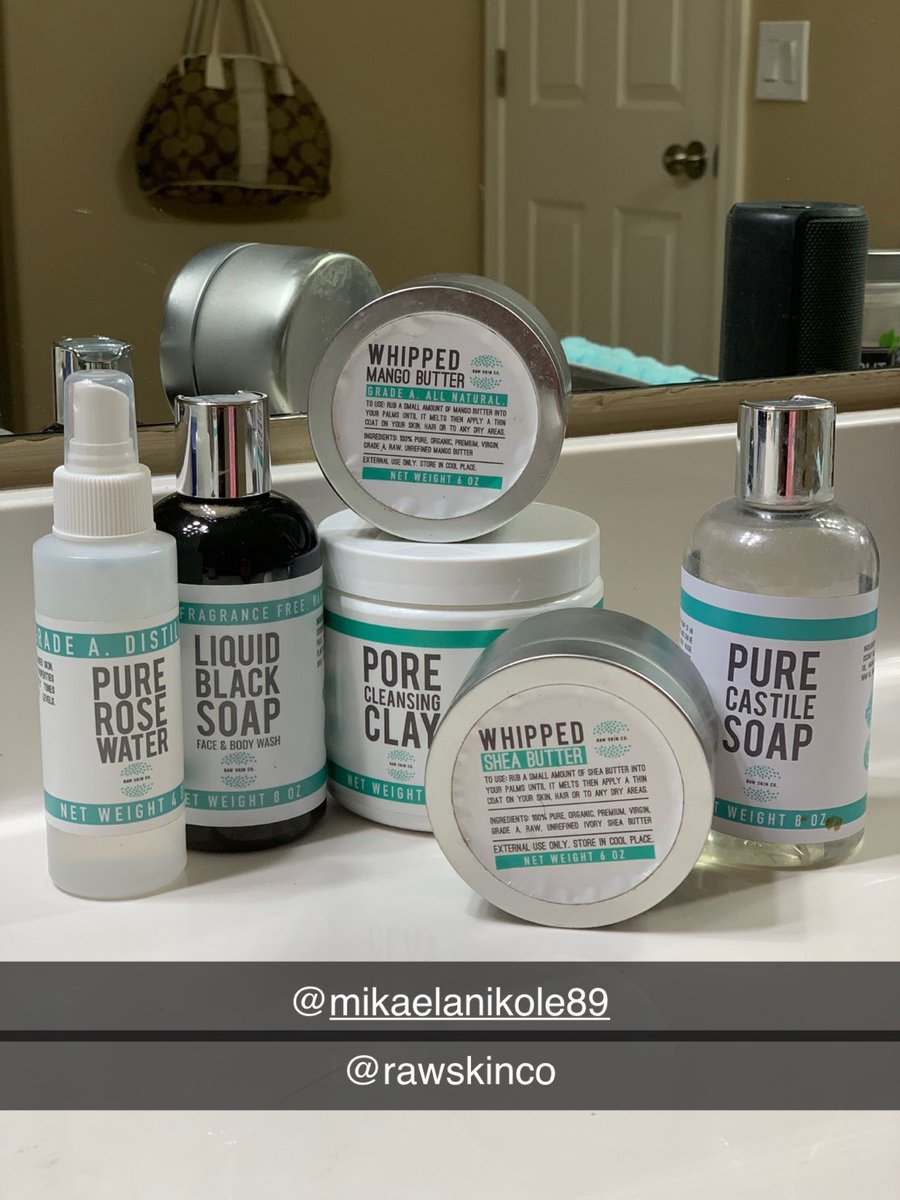 TheMrs4433's tweet photo. Don't miss out on these amazing skin care products by @RAWSKINCO
#AfricanBlackSoap #liquidblacksoap #purecastilesoap #SheaButter #MangoButter #PoreCleansingClay #PureRoseWater #skincare #skincareroutine #skincarejourney https://t.co/bgfk4XgtRo