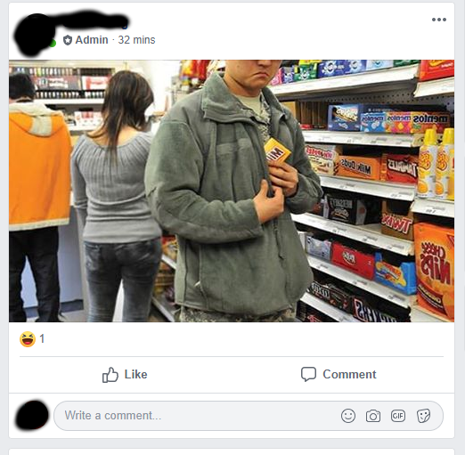 GHaerther's tweet photo. My nephew @caleburg59 has been deep undercover for the past month earning the trust of a 5G causes Coronavirus @Facebook Group. They made him an admin and then he made his move. Introducing the new page "Shirtless Old Men Fanpage/ Shoplifters Anonymous" @commentiquette https://t.co/yDpJoLztBg
