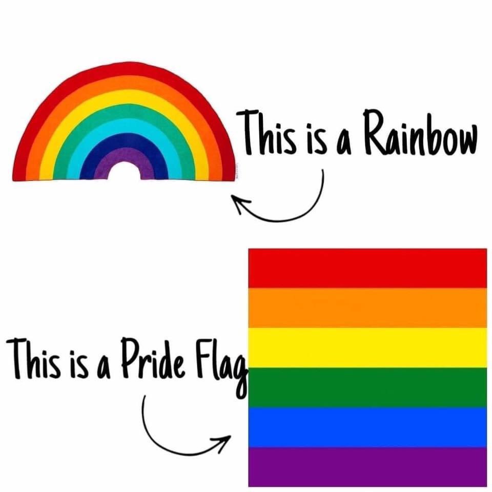 𝕋𝕣𝕒𝕟𝕤 𝕄𝕦𝕞 Here S The Difference For Everyone Who Doesn T Understand The Rainbow Is A Symbol Of Hope Yes The Rainbow Is 7 Colours In An Arc The Rainbow