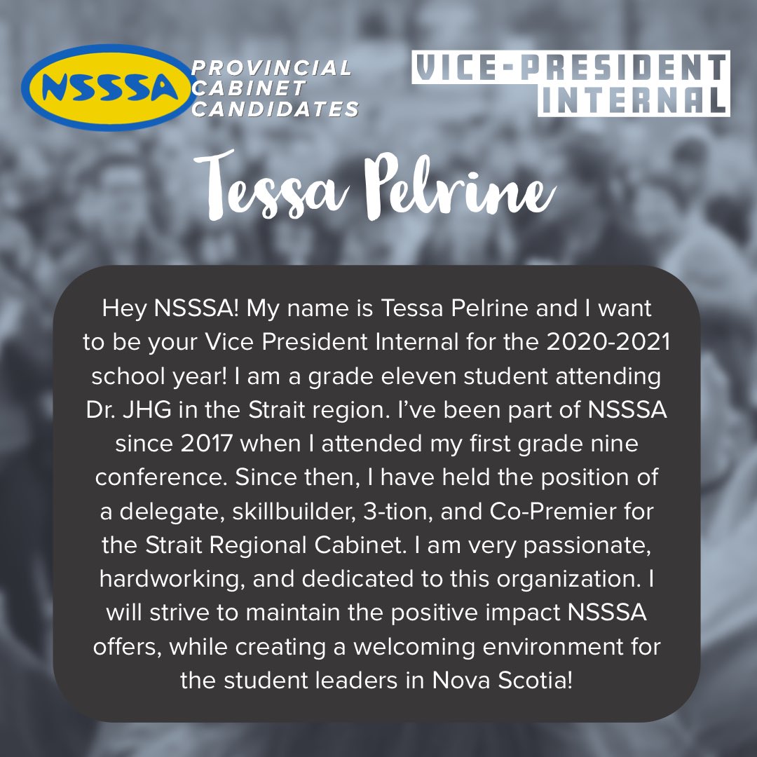 NSSSA's tweet image. Tessa Pelrine is running for Vice-President Internal!