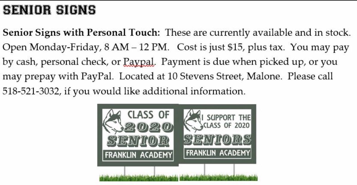 FA_Counseling's tweet photo. How to get ahold of senior lawn signs and senior t-shirts👇 https://t.co/664RgJlN2J