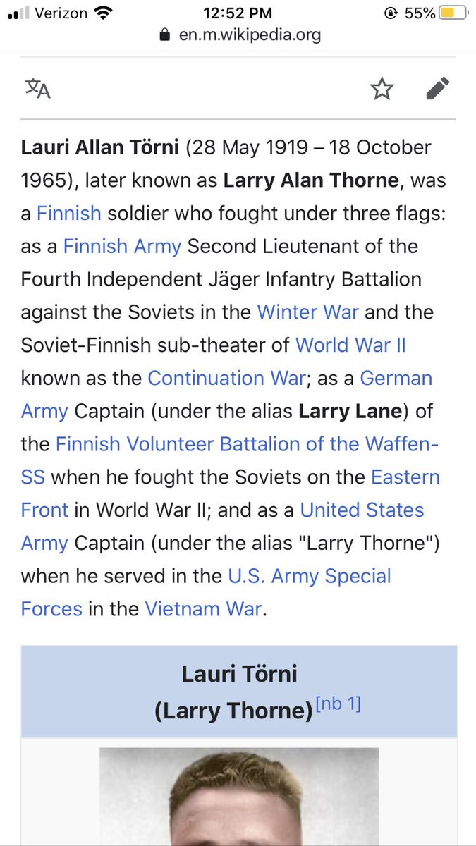 Nothing more american than being a nazi fighting the soviets in two separate wars and then dying on behalf of the US in Vietnam lmao communism really kicked this guys ass three whole times