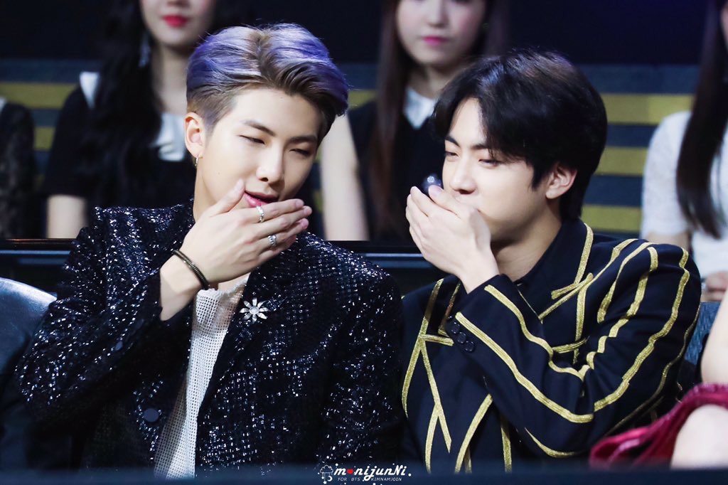 namjin whispering; a thread - but the more you scroll the closer they get