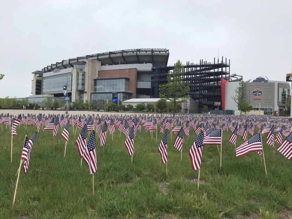 TMull70's tweet photo. @Patriots #heroesflaggarden was a much appreciated sight for our little guy this morning. W/@JMulliganOT https://t.co/Lkq90q2iRO
