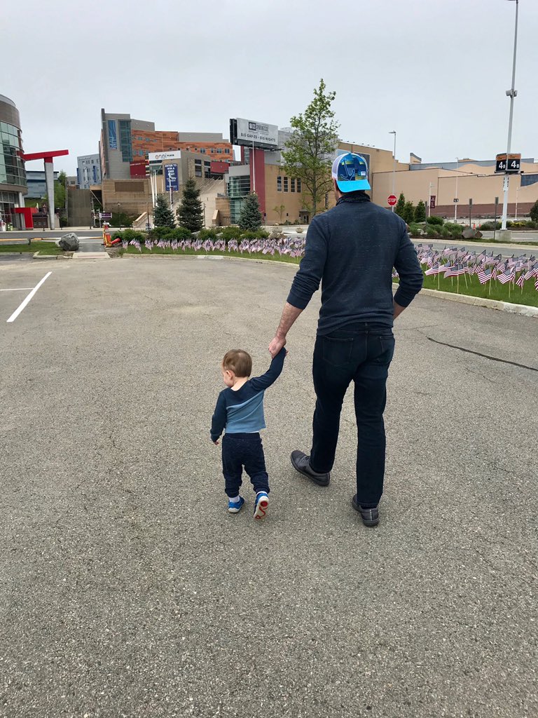 TMull70's tweet photo. @Patriots #heroesflaggarden was a much appreciated sight for our little guy this morning. W/@JMulliganOT https://t.co/Lkq90q2iRO