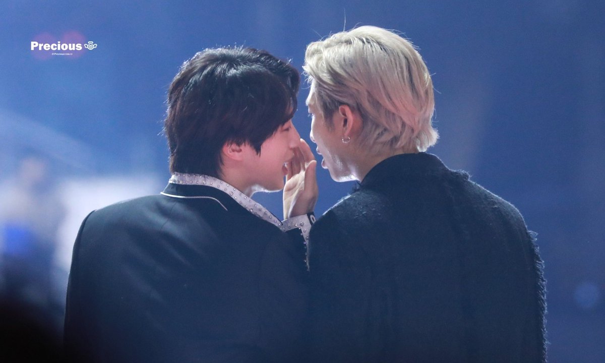 namjin whispering; a thread - but the more you scroll the closer they get