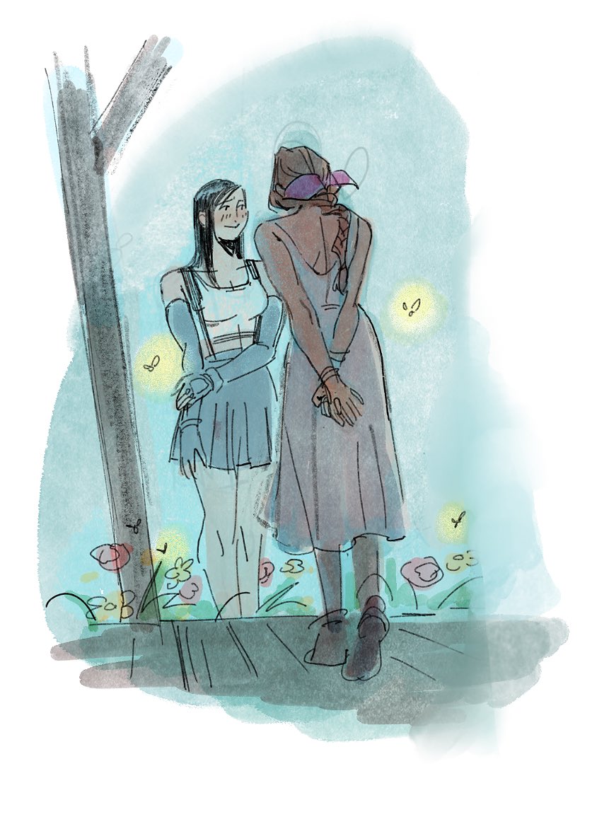 kiss me goodnight 💋#aerti #ff7r some gestural exploration I did for my last piece that I liked and wanted to share!!