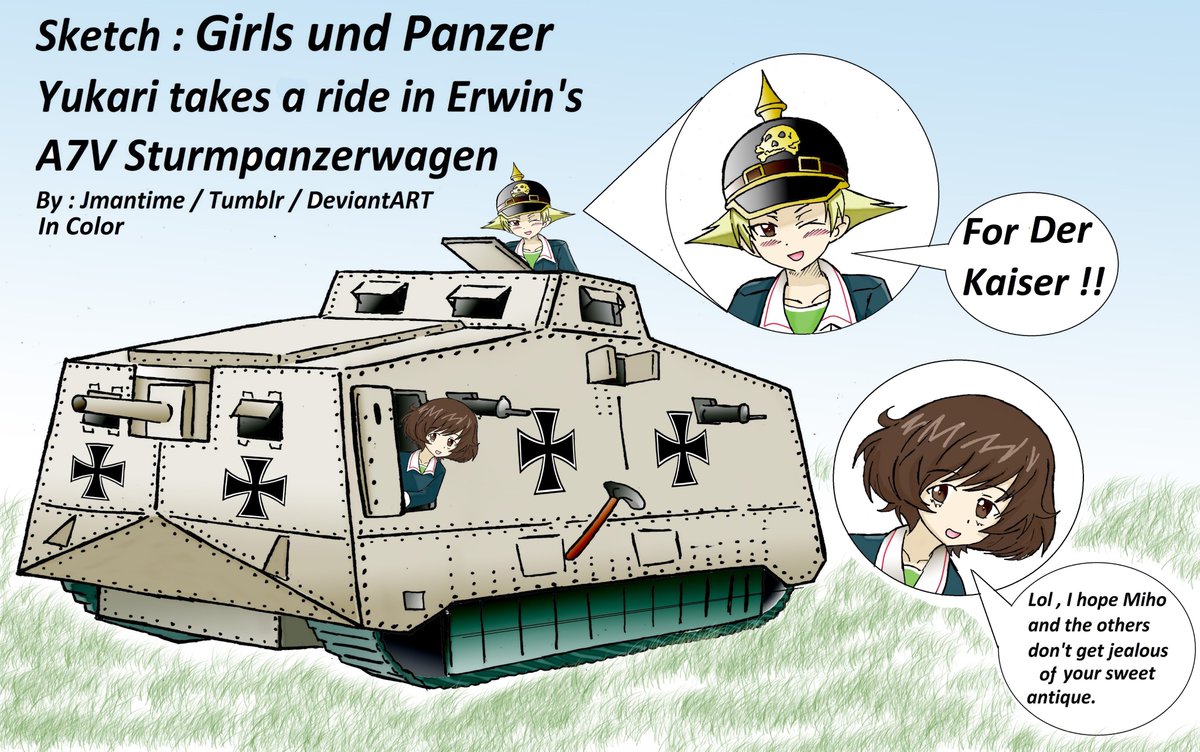 Jmantime در توییتر Old Fanart Girls Und Panzer Erwin Yukari Joy Ride In v Sturmpanzerwagen Tank This Is Still The Best One One I Ve Done ガールズパンツァー 黒森峰女学園 西住まほ 逸見エリカ