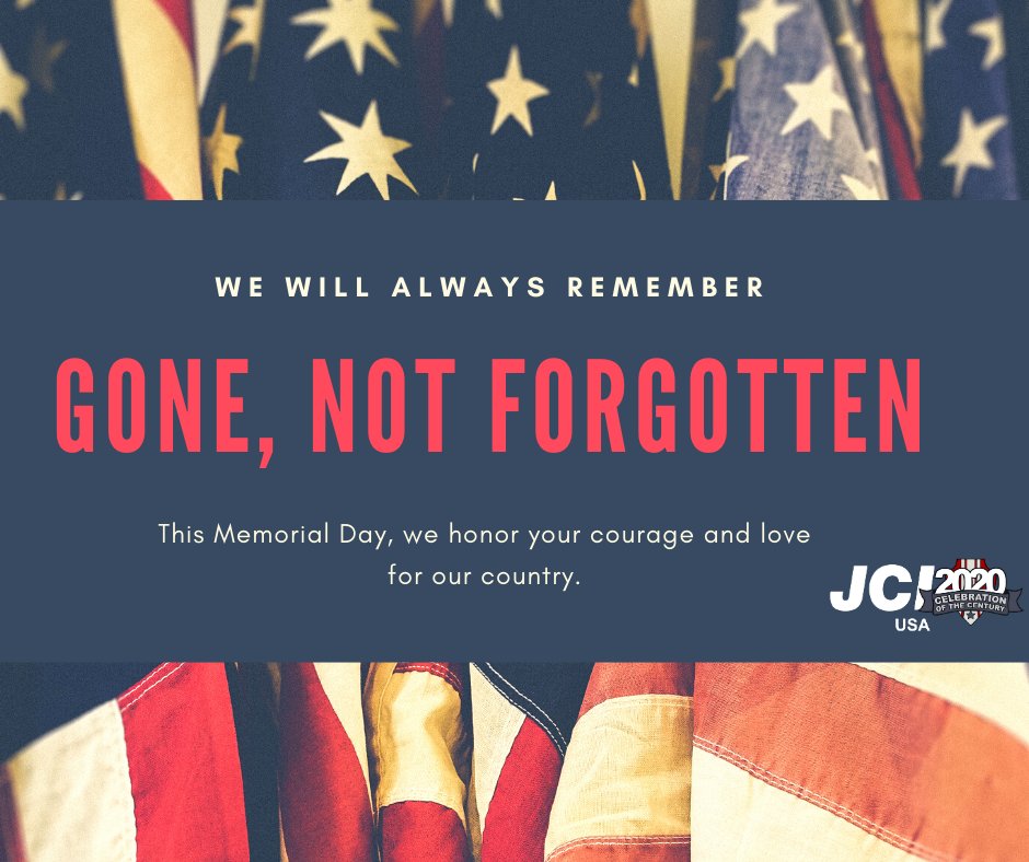 "Our nation owes a debt to its fallen heroes that we can never fully repay." - Barack Obama" #memorialday2020 #neverforgotten
#JCIUSA100 #JCIemowersme #vision2020