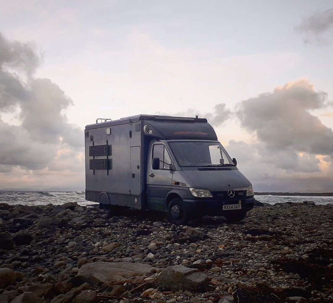 CaravanCloud's tweet photo. 🚑PROJECT AMBER🚑
This ex ambulance has had a fantastic makeover into a motorhome. The owner has transformed it by adding solar panels, toilets and a new paint job. PA is now a home to the owner and has travelled Europe with his trusty companion Lance(pictured).
#UniqueoftheWeek https://t.co/IsxMf2ac6R
